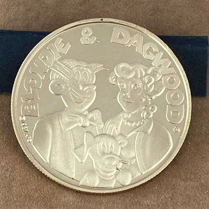 Vintage Proof Coper Coin of Dagwood, Blondie and Wimpy Coin 1987